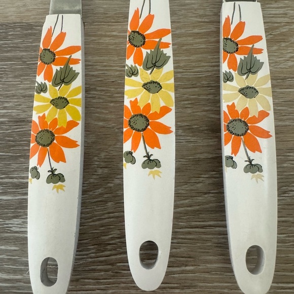 Vintage Ekco Country Garden Utensils Lot of 3 Meat Fork, Spatula, Spreader 70’s - Picture 2 of 8